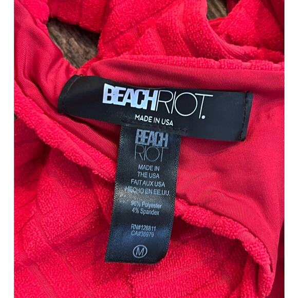 Beach Riot Blair Top in Cherry Terry Size Medium - Picture 6 of 9